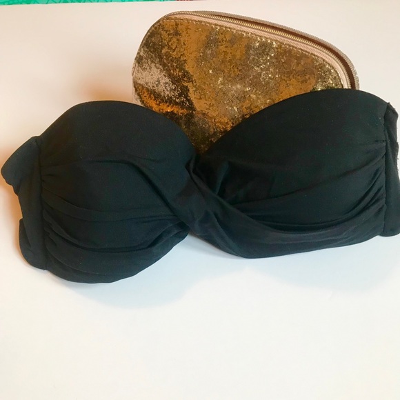 Bandeau Bikini Top Ann Taylor Size XS Black - Picture 5 of 8